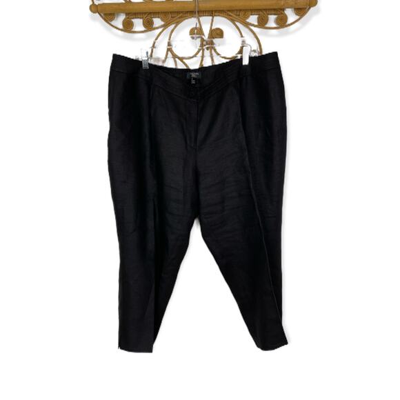 Talbots Heritage black linen crop pants 20 petites - Picture 1 of 6